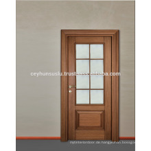 2017 Neues Design Luxus Walnuss Holz Innenverglasung Tür